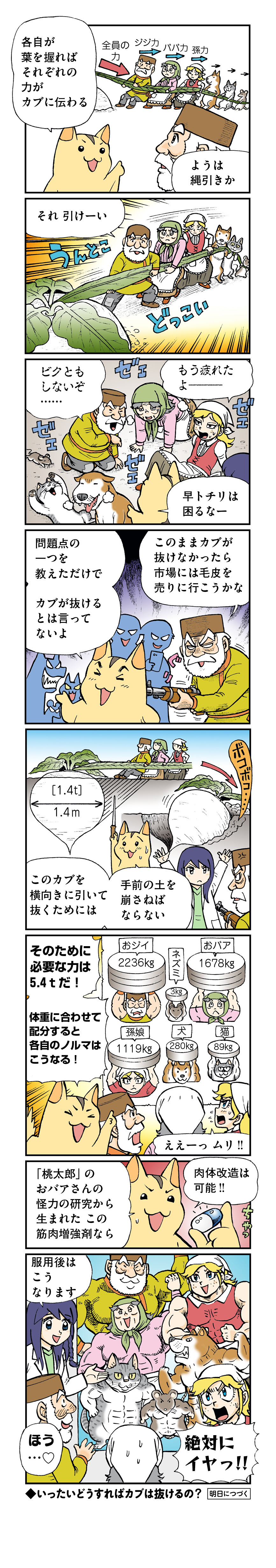大きなかぶ 第5話 柳田理科雄のマンガ1日1科学 がんばれ モモンガ先生