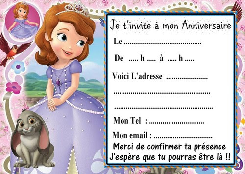 5 Cartes Invitation Anniversaire Princesse Sofia 02 D Autres Articles En Vente Maison Autres