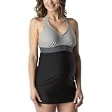 Liz Langeandreg; for Targetandreg; Maternity One-Piece Ruched Swim Dress - Ebony/Gray