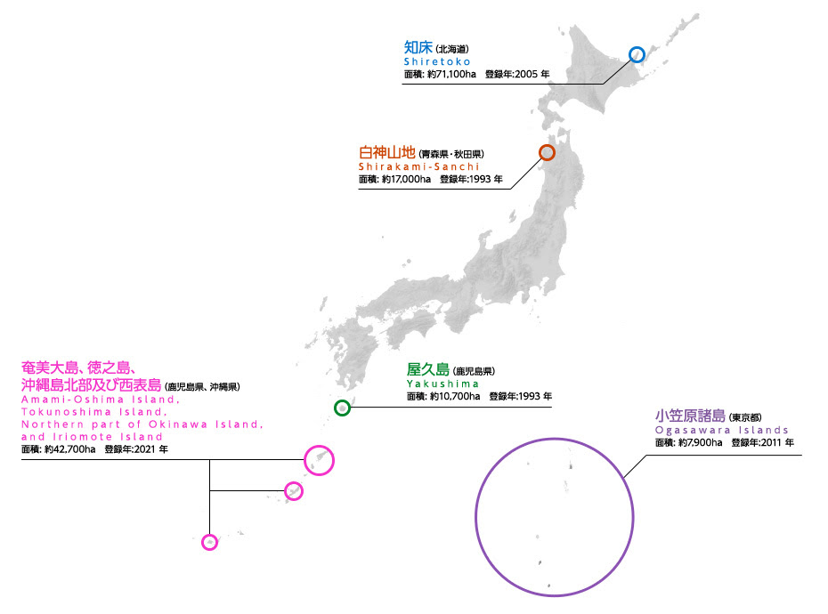 環境省 日本の世界自然遺産 知床 白神山地 小笠原諸島 屋久島