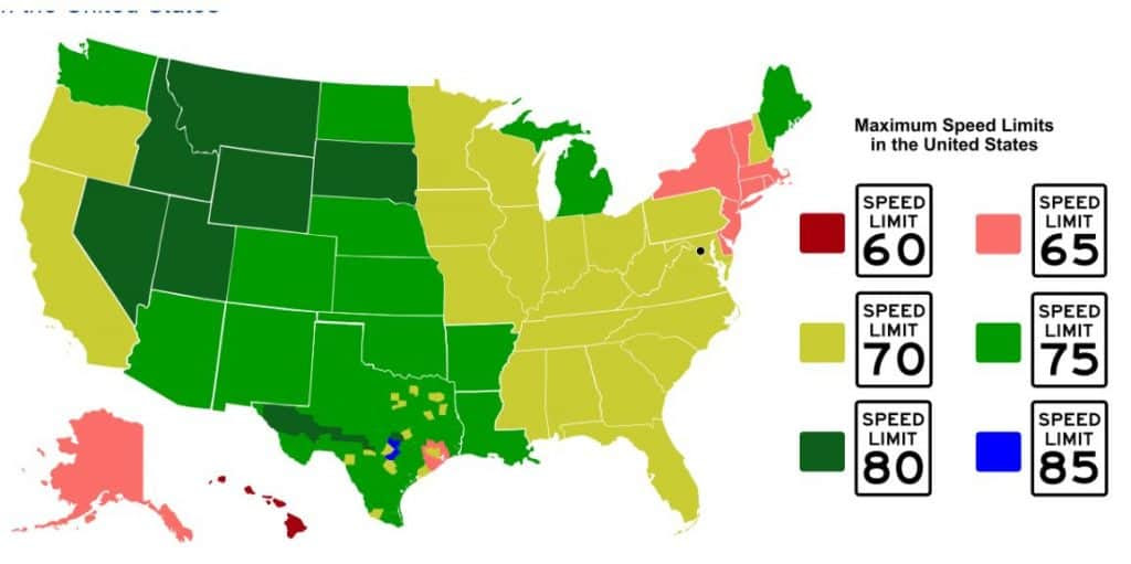how fast can you drive in the USA