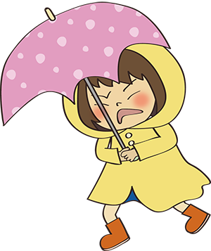 雨の中を歩く女の子のイラスト かわいいフリー素材が無料のイラストレイン