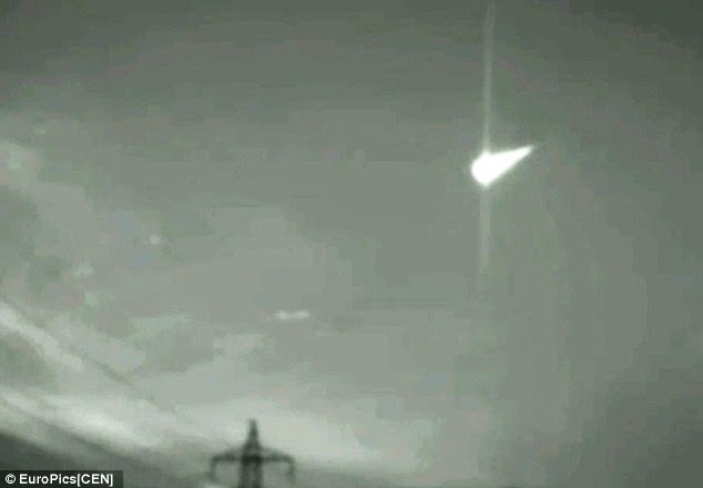 The team is now studying footage (pictured) and adding it to scientific data its machines gathered to try and work out what it was, where it entered the atmosphere, and where it landed