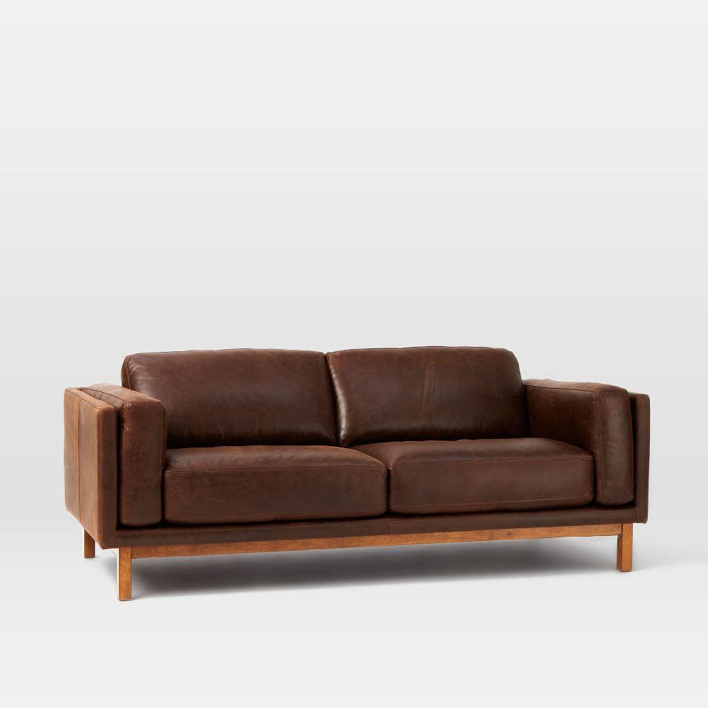 Dekalb Leather Sofa 216 Cm West Elm UK