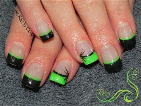 green  black nail art nails  acrylic nails