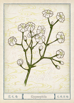 カスミソウ 霞草 の花言葉 誕生花 イラスト チルの工房 无域屋 花札庵