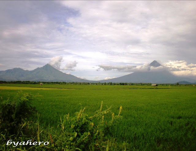 view of Mt. Masaraga and Mt. Mayon in Oas, Albay