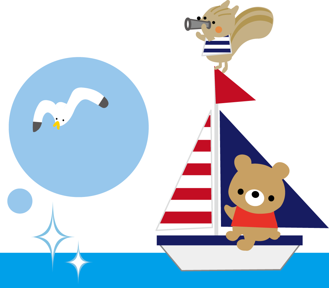 夏の無料イラスト サマーバケーション海のイラスト