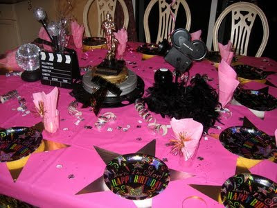 13th Birthday Party on Glitter Microphones Placed In A Vase   Simple But Cute Decor