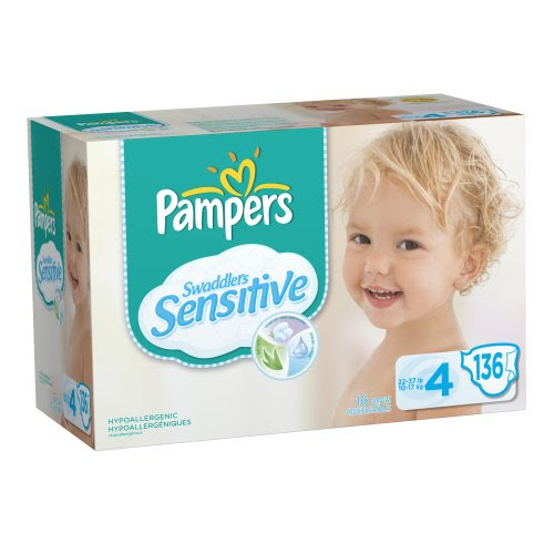 Deal of the Day on December 19, 2011 for Pampers Swaddlers Sensitive Diapers Economy Pack Plus Size 4, 136 Count (Packaging May Vary)