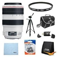 Canon EF 70-300mm f/4-5.6L IS USM UD Telephoto Zoom Lens for Canon EOS SLR Cameras w/ 67mm Multicoated UV Protective Filter, Deluxe Bag, Lens Cap Keeper, Microfiber Cleaning Cloth, Memory Card Wallet, USB 2.0 Card Reader, Professional Tripod