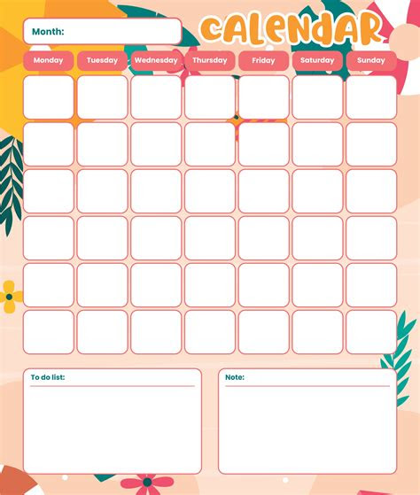  6 best images of printable blank calendar template blank calendar