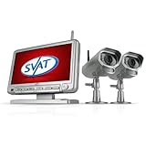 SVAT GX301-011 Digital Wireless DVR Security System with 7' LCD Monitor, SD Card Recording and 2 Long Range Night Vision Surveillance Cameras