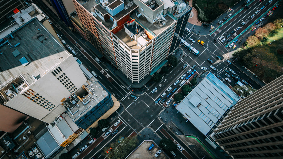 フリー写真 高層ビルの上から見下ろす交差点の風景でアハ体験 Gahag 著作権フリー写真 イラスト素材集