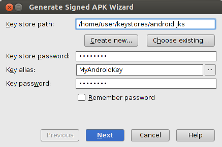 private key with existing generate keystore signed Android  APK Stack  Generate Overflow