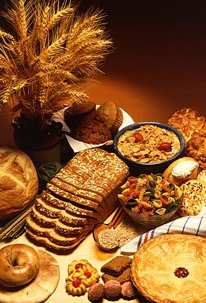 A variety of foods made from wheat.