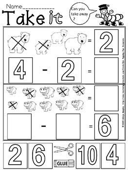 addition and subtraction cut and paste by eye popping fun resources