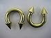 Spiked Metallic Gold Horseshoe Earrings (4 Gauge) - Fashion Ear Plugs