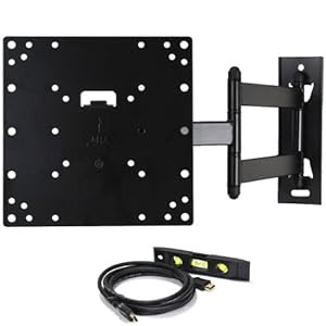 VideoSecu LCD LED TV Wall Mount Full Motion with Swivel Articulating Arm for 23-37 in, up to 42 in TV Monitor Flat Panel Screen With VESA 200 100, 20 in extension and Post-installation Leveling System M84