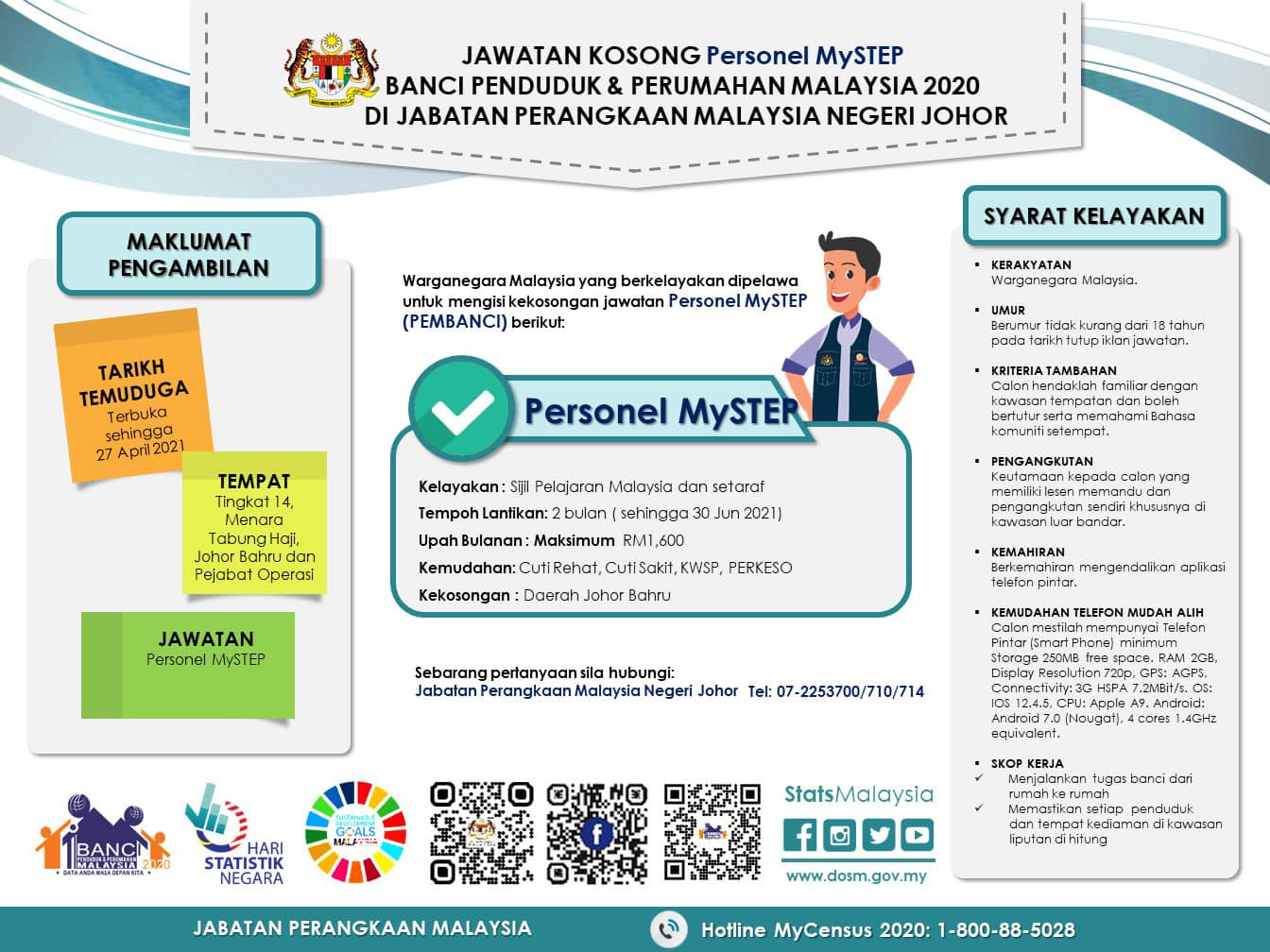 Iklan Jawatan Jabatan Perangkaan Negeri Johor Portal Kerja Kosong Graduan