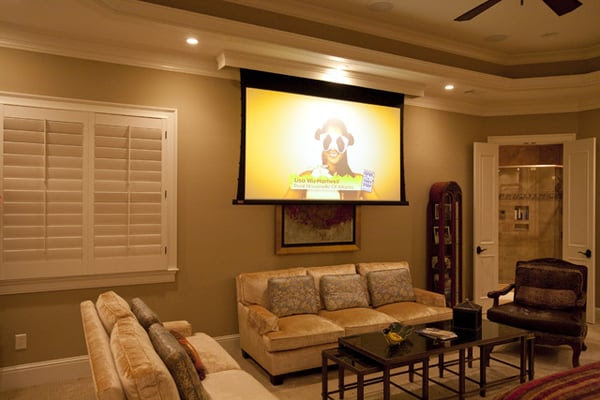 Atlanta Integrated Home - Master Bedroom 92" Draper Projector Screen ...