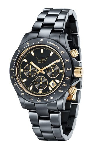 Best Reviews of LTD Watch Ceramic Chrono Unisex Quartz Watch with Black Dial Chronograph Display and Black Ceramic Strap LTD 030617