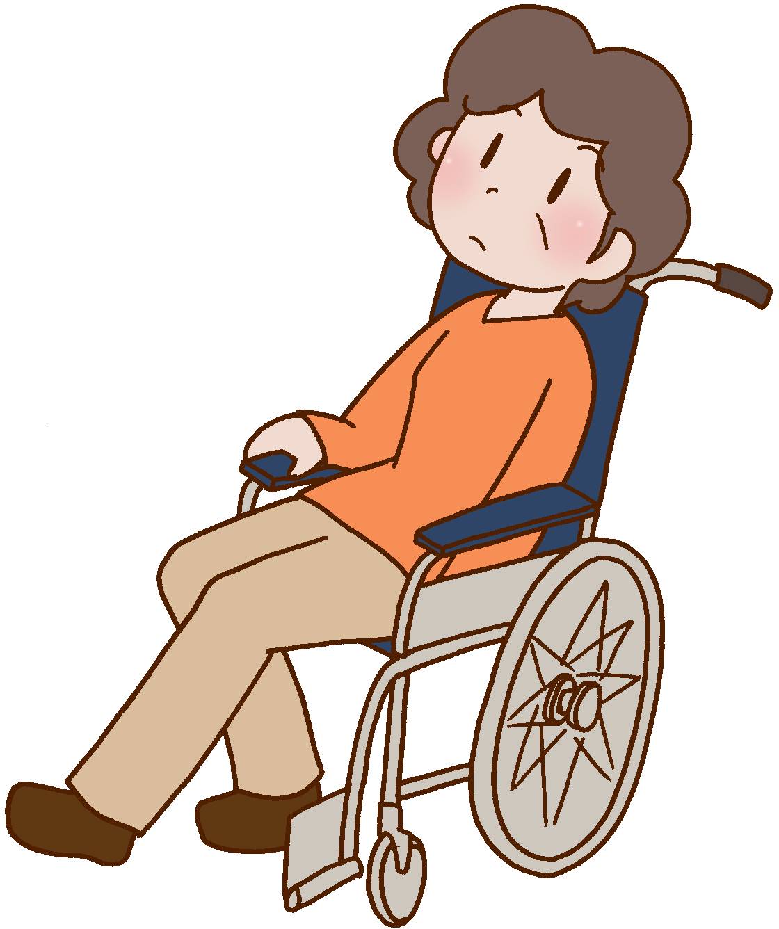 Otナガミネのリハビリイラスト集 研修資料用 車椅子 車イス 車いす 駆動 姿勢 車椅子自走 前座高 シーティング 下肢駆動 仙骨座り