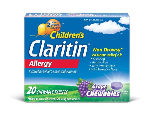 Claritin Children's (5mg) Grape, 20-Count Chewable Tablets