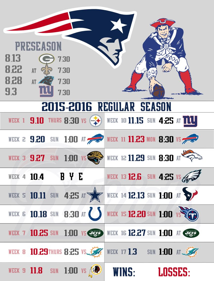 2022-21 Patriots Schedule