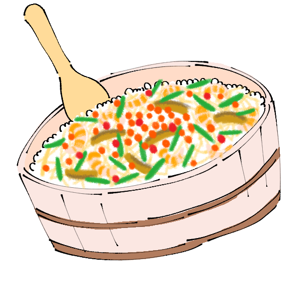 お祝いちらし寿司のイラスト かわいいフリー素材が無料のイラストレイン