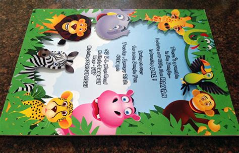 Printable birthday card, safari birthday card, birthday greeting card. toddlers jungle theme birthday card on behance