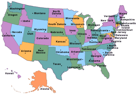Us Map State Capitals
