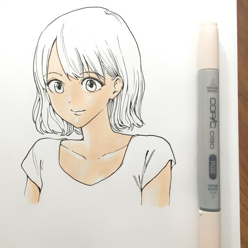 コピック超初心者は見て コピックの塗り方メイキング イラストレーターの 肌色の塗り方 上達する練習法はコレ 画力ゼロからはじめるイラスト漫画生活