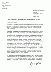 Modèles de lettres de motivation pour l'Hôtellerie et la 