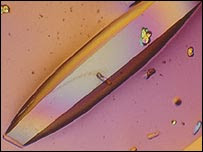 Proteína cristalizada de una concha de langosta. Imagen: Imperial College