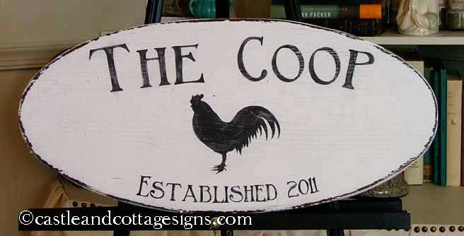 Farmhouse Vintage Chicken Coop sign handpainted with Established Date ...