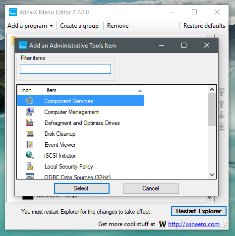 add administrative tools item 2