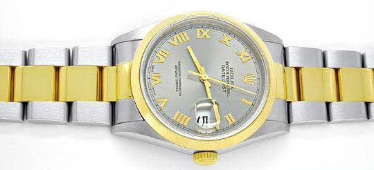 Original-Foto 1, ROLEX DATEJUST OYSTER HERRENUHR STAHLGOLD TOPUHR NEUZ.!, U1982