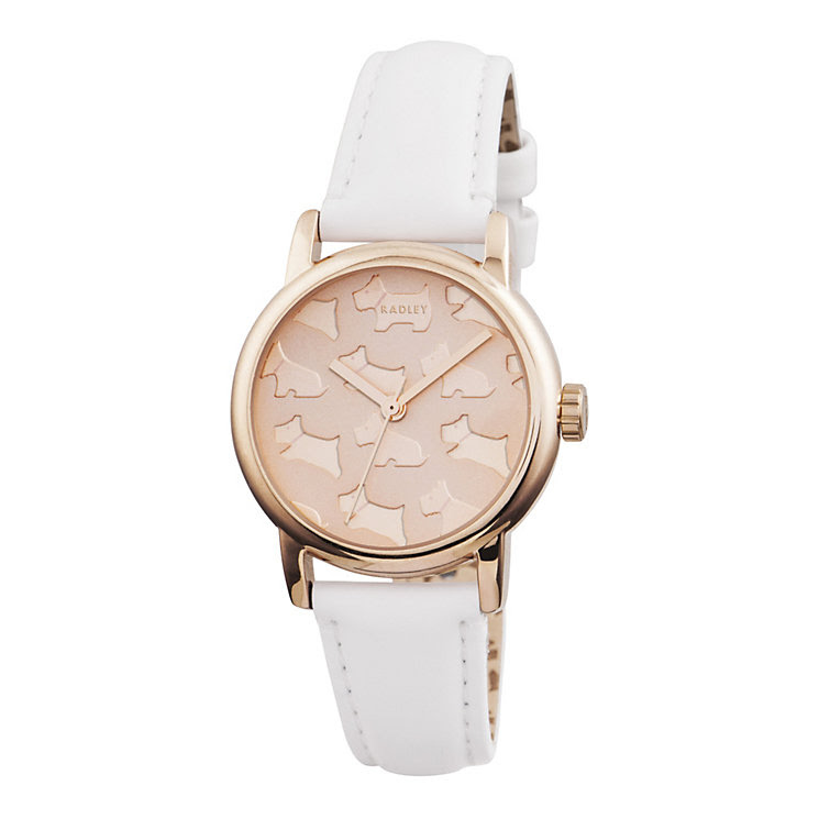 Radley Ladies' Rose Gold-Plated White Leather Strap Watch - Product ...