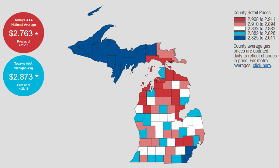 Gas prices in Michigan spike by nearly 10 cents in past ...