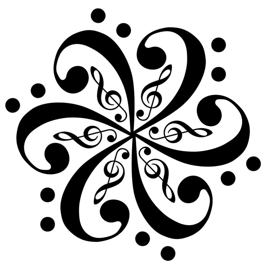 Bass Clef Flower Tattoo - flower tattoo