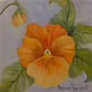 Orange Pansy oil painting miniature