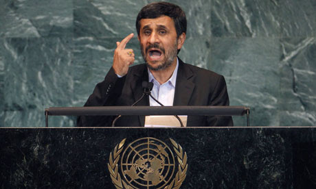 President Mahmoud Ahmadinejad addressing the 65th UN general assembly in New York