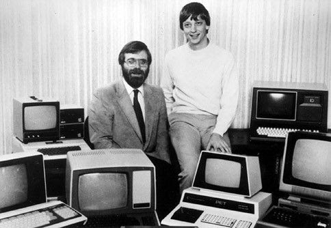 Microsoft co-founders Paul Allen (left) and Bill Gates