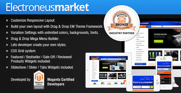 Gala Electronues Market Responsive Theme - Shopping Magento