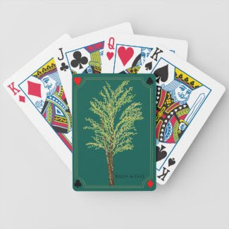 Birch Tree in Fall Playing Cards