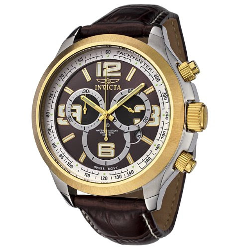 Invicta Men's 0147 II Collection Chronograph Brown Leather Watch