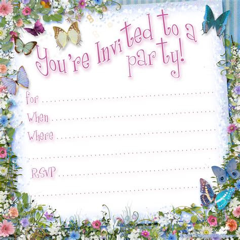  free printable girls birthday invitations bagvania free printable