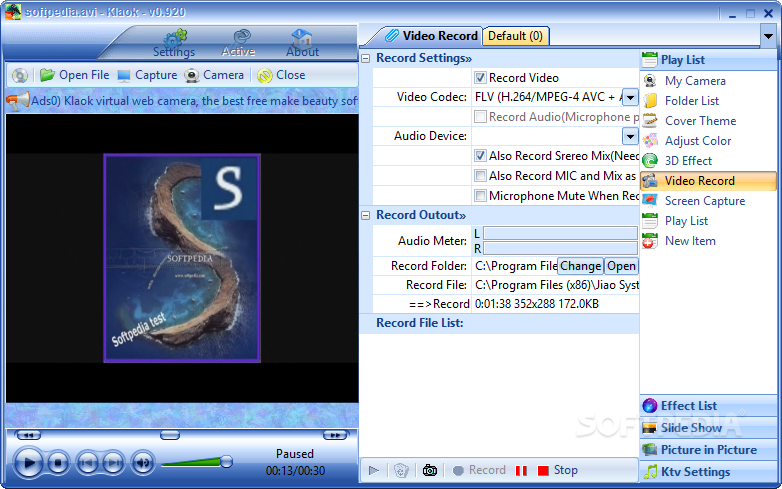 Klaok screenshot 1 - This is the main window of Klaok from where you can access all the features of the application.
