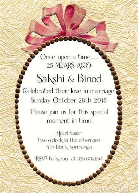22 best 25th Silver Wedding Anniversary Invitation  
